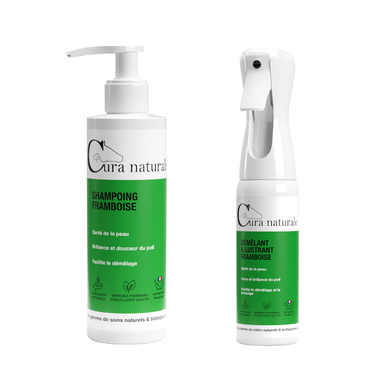 Cura Naturale - Pack shampoing 250 ml et démêlant 200 ml framboise | - Ohlala