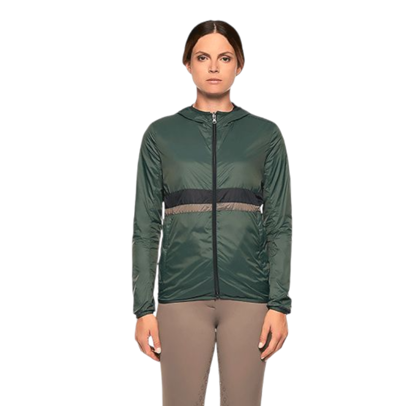 Cavalleria Toscana - Veste à capuche femme légère et réversible femme marine/ vert