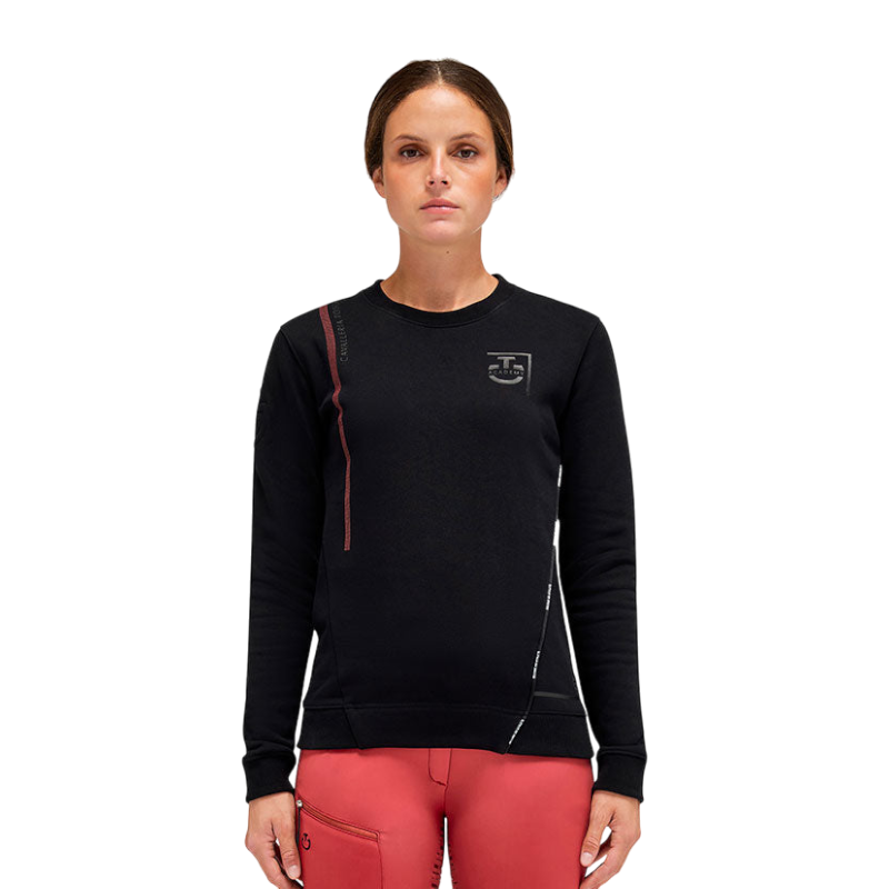 Cavalleria Toscana - Sweat col rond femme CT Academy noir | - Ohlala