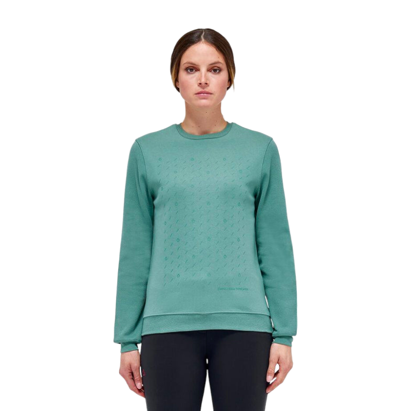 Cavalleria Toscana - Sweatshirt piqué coton femme emeraude | - Ohlala