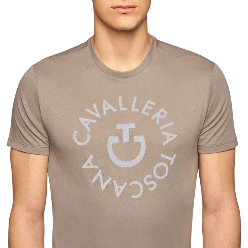 Cavalleria Toscana - T-shirt à col rond homme Orbit Sand Grey | - Ohlala