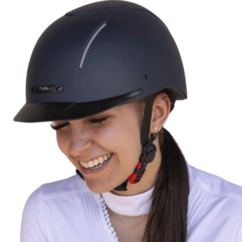 Choplin - Casque d'équitation plume mat marine | - Ohlala