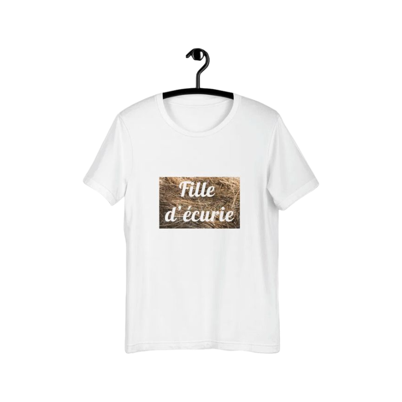 Collection Equine - T-shirt manches courtes Fille d'Ecurie blanc | - Ohlala