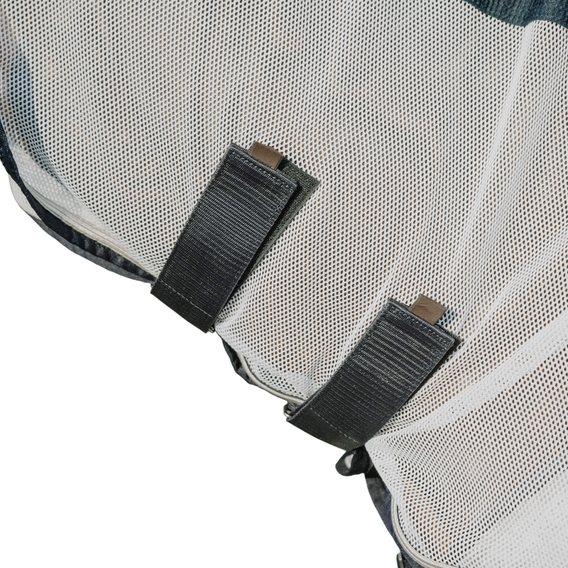 Equithème - Couverture anti-mouches Flycool Combo marine/ blanc | - Ohlala