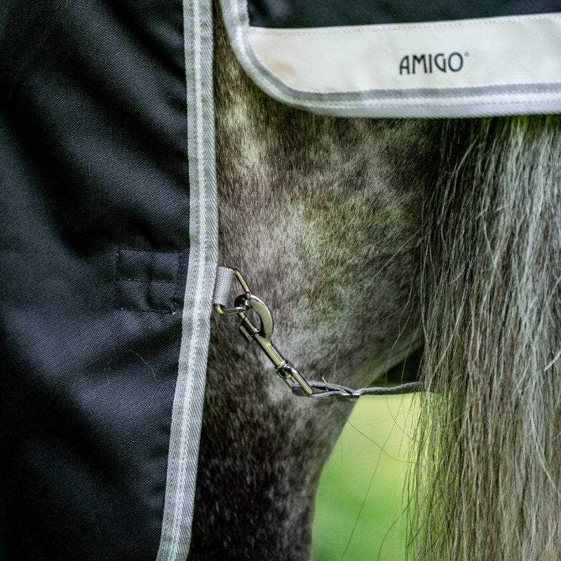 Horseware - Couverture d'extérieur Amigo Bravo 12 Plus noir/ titanium grey/ argent 400g