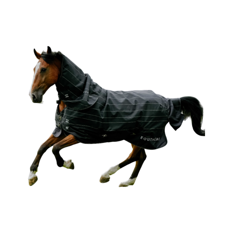 Equithème - Couverture d'extérieur Tyrex Lumin 600D noir 50g