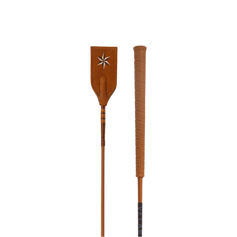 Velari  - Cravache poignée caoutchouc cognac