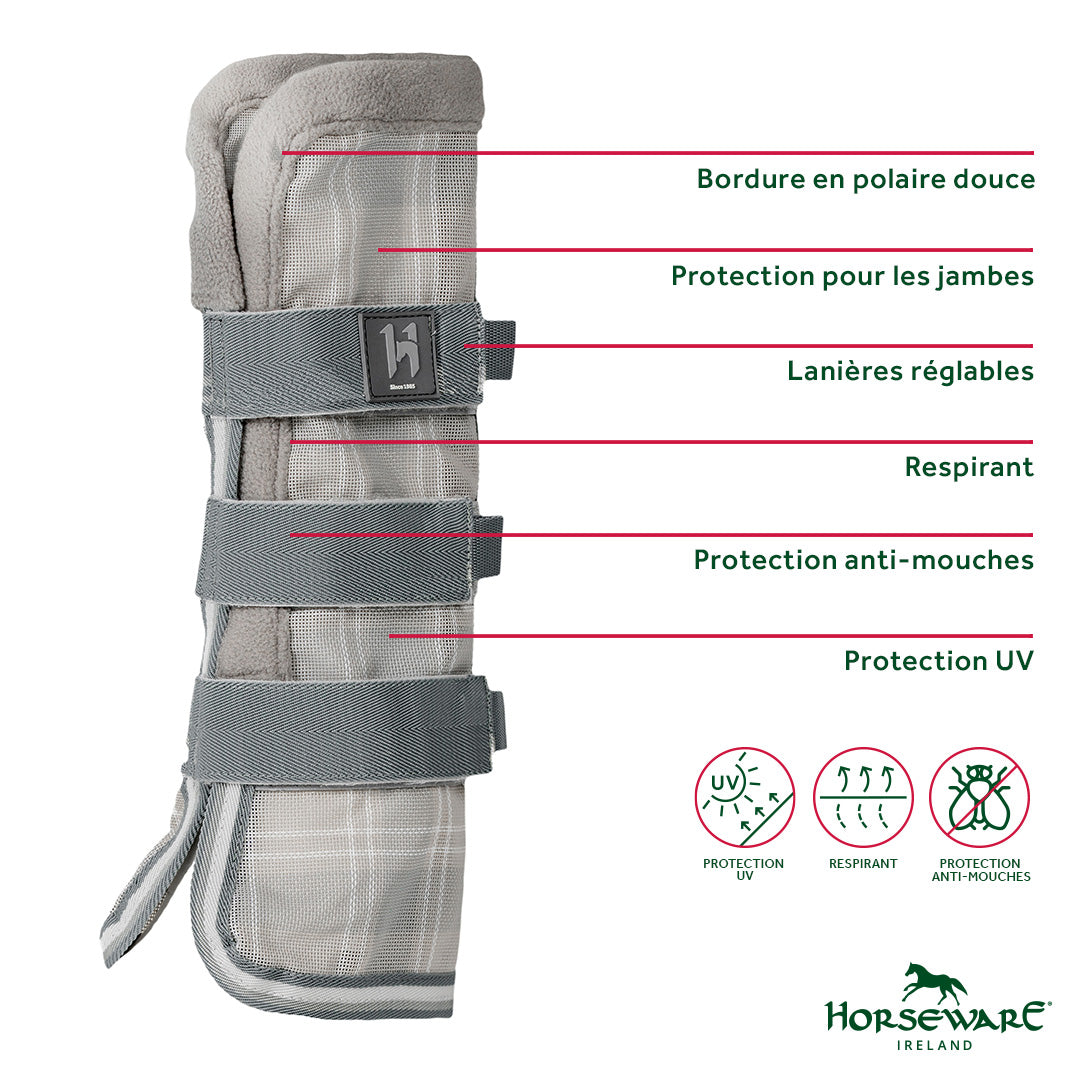 Horseware - Guêtres anti-mouches Newmarket witney charcoal | - Ohlala