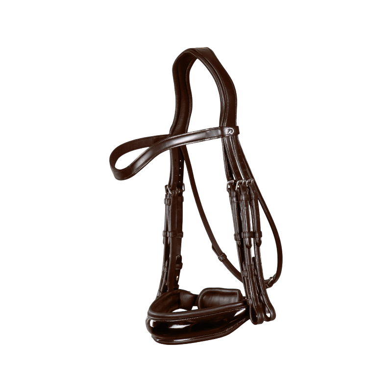 Dyon - Bridon muserolle large vernie New English Collection marron