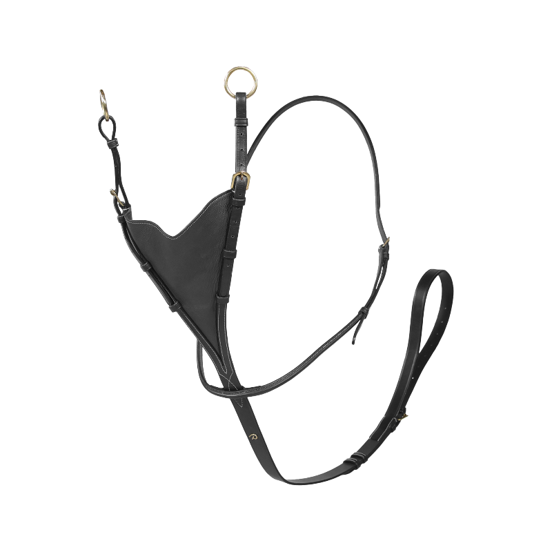 Dyon - Martingale pleine en cuir souple Dyon Collection noir