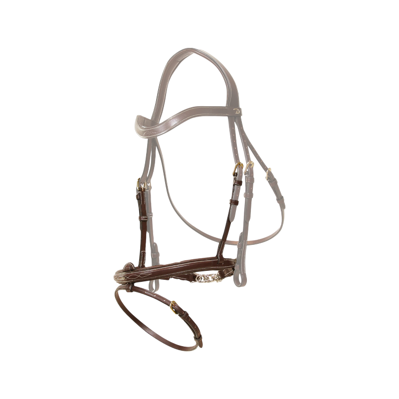 Dyon - Muserolle combinée chaîne D Collection marron