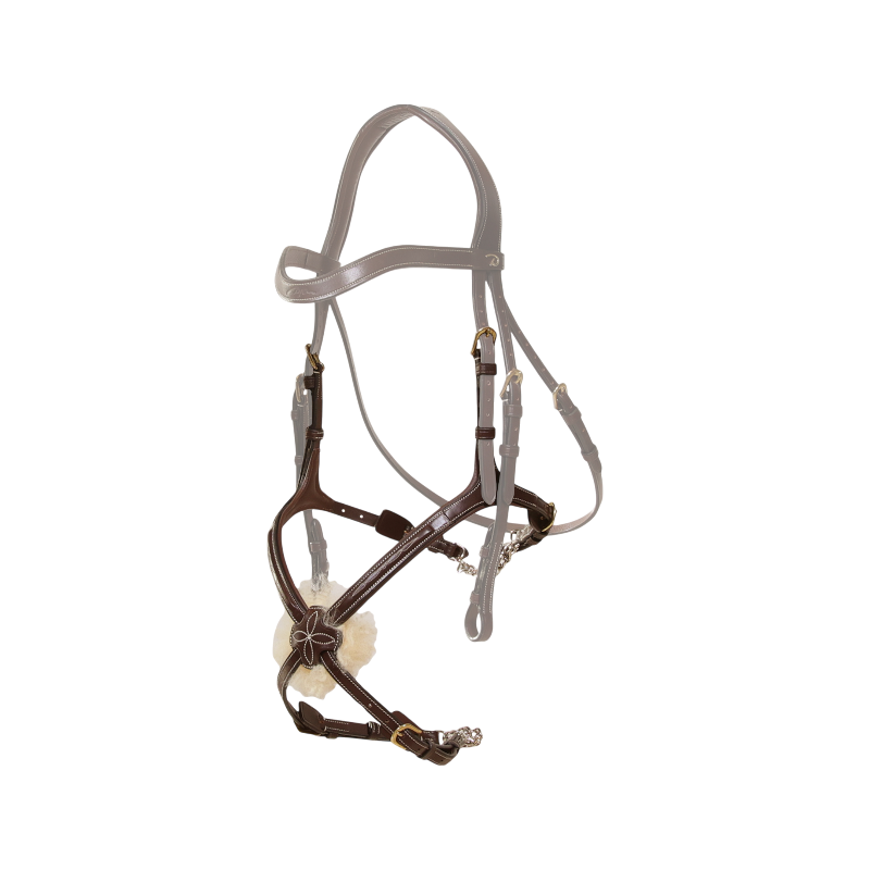 Dyon - Muserolle en 8 chaîne D Collection marron