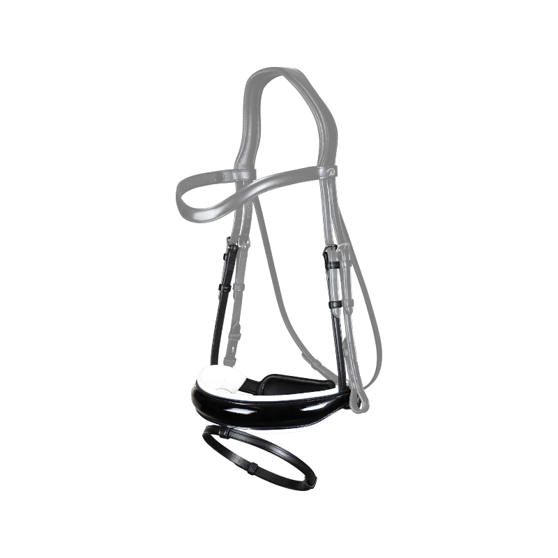 Dyon - Muserolle vernie rembourrage blanc Pull-back New English Collection noir