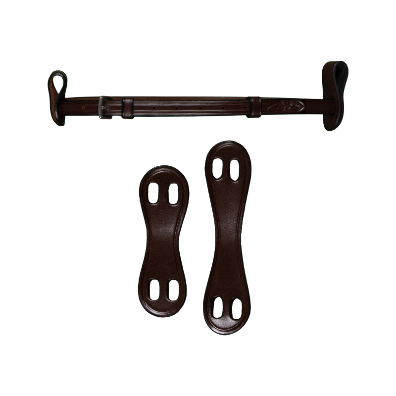 Dyon - Noseband 1/2 2 attaches amovibles New English Collection marron