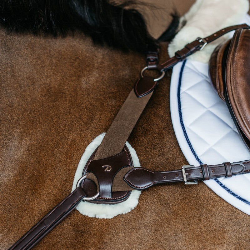 Dyon - Pad de protection en peau de mouton vegan collier de chasse 5 points New English Collection marron