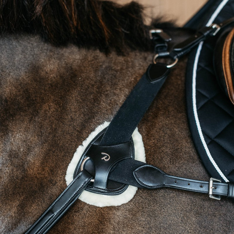 Dyon - Pad de protection en peau de mouton vegan collier de chasse 5 points New English Collection noir