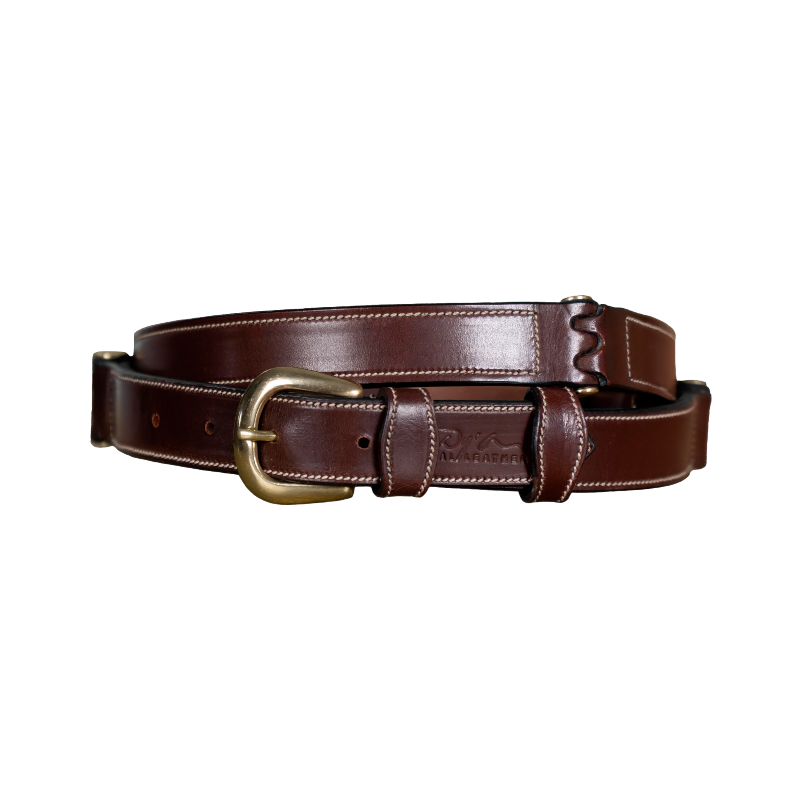 Dyon - Ceinture en cuir plat marron