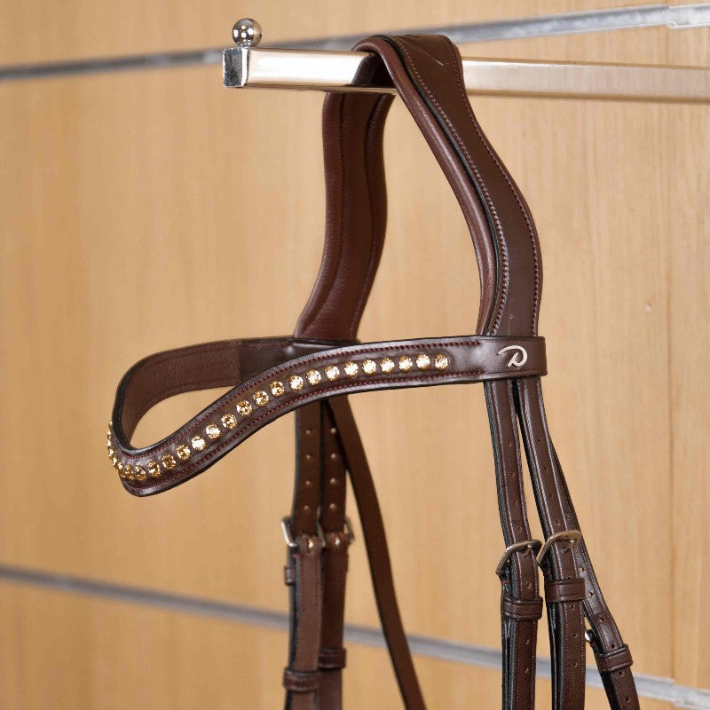 Dyon - Frontal en V Swarovski or New English Collection brun | - Ohlala