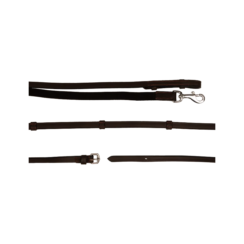 Dyon - Rênes en cuir arrêtoirs Working Collection marron