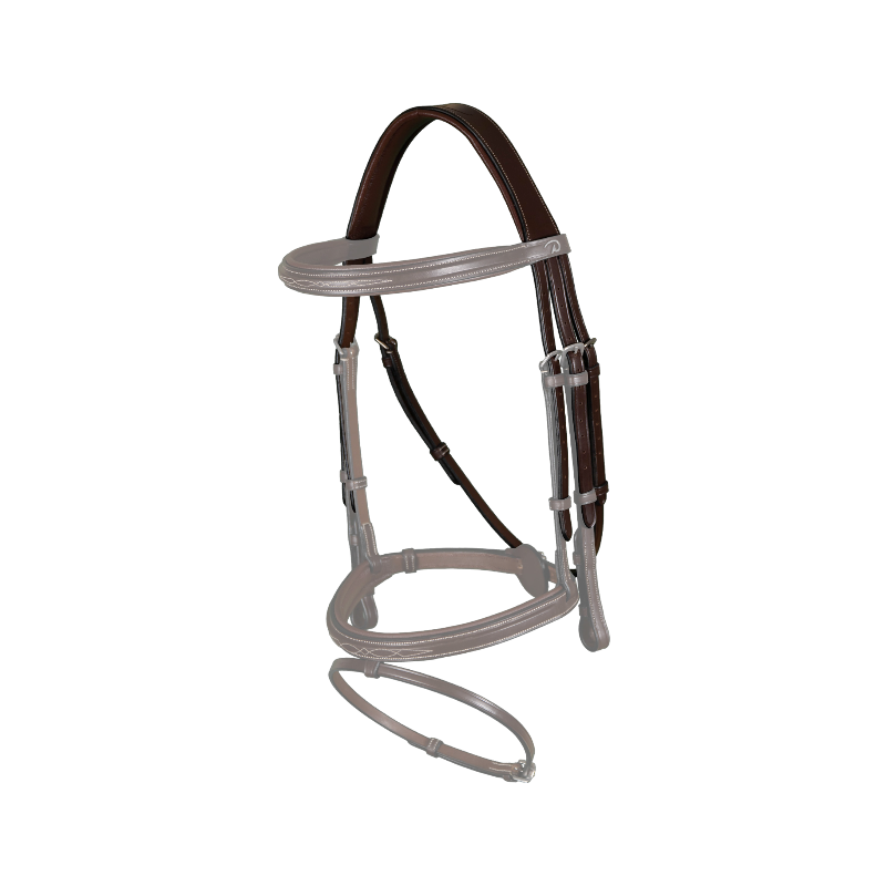 Dyon - Têtière 3 branches avec sous-gorge amovible US Collection marron