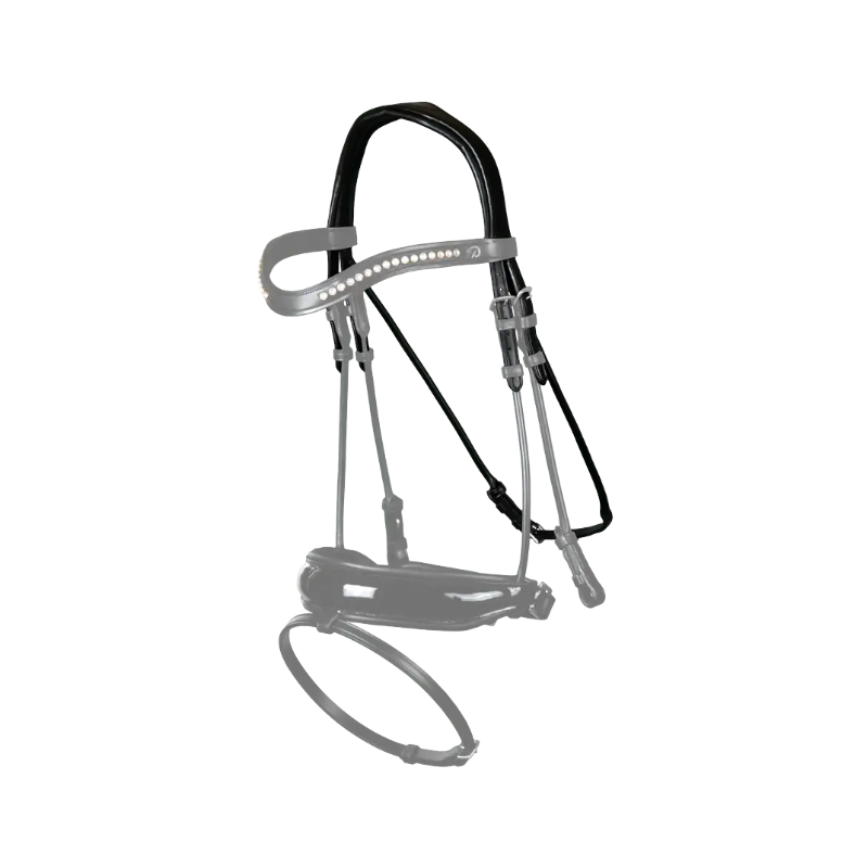 Dyon - Têtière "type dressage" Rond Leather Collection noir