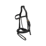 Dyon - Bridon muserolle combinée Tressé Pull Back noir | - Ohlala