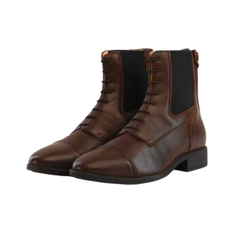 Dyon - Boots d'équitation en cuir à lacets marron