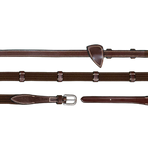 Dyon - Stoffen teugels 5/8 met 9 stoppers Working by Dyon bruin | - Ohlala