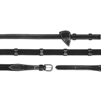 Dyon - Stoffen teugels 5/8 met 9 stoppers Working by Dyon zwart | - Ohlala