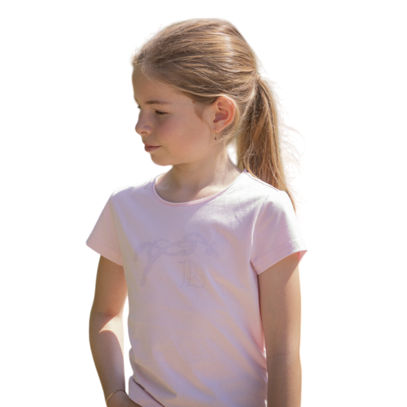 Eden by Pénélope - T-shirt manches courtes enfant Iconic Strass rose