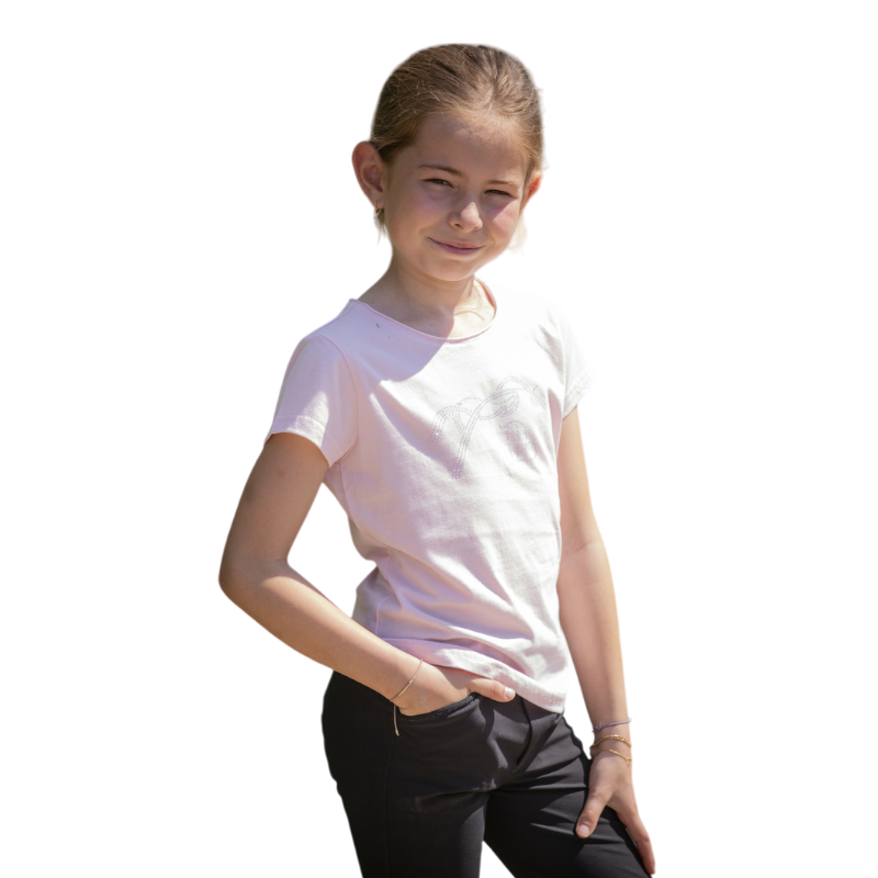 Eden by Pénélope - T-shirt manches courtes enfant Iconic Strass rose