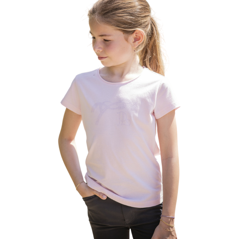 Eden by Pénélope - T-shirt manches courtes enfant Iconic Strass rose