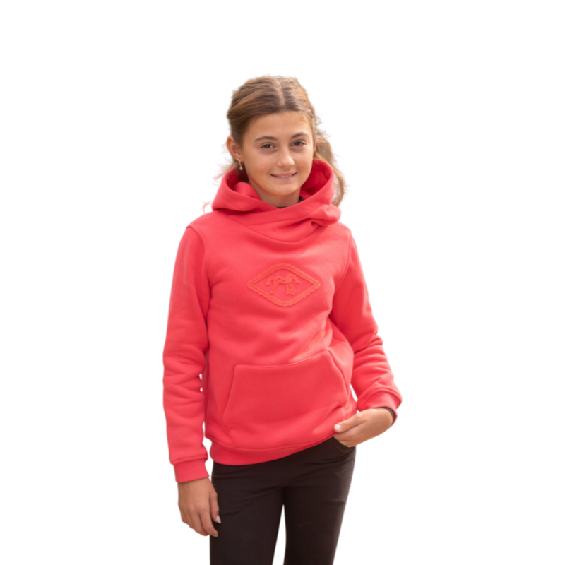 Eden by Pénélope - Sweat à capuche enfant Louison rouge fluo