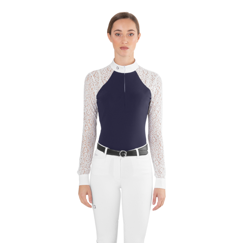 Ego7 - Polo de concours manches longues femme Florentine marine | - Ohlala