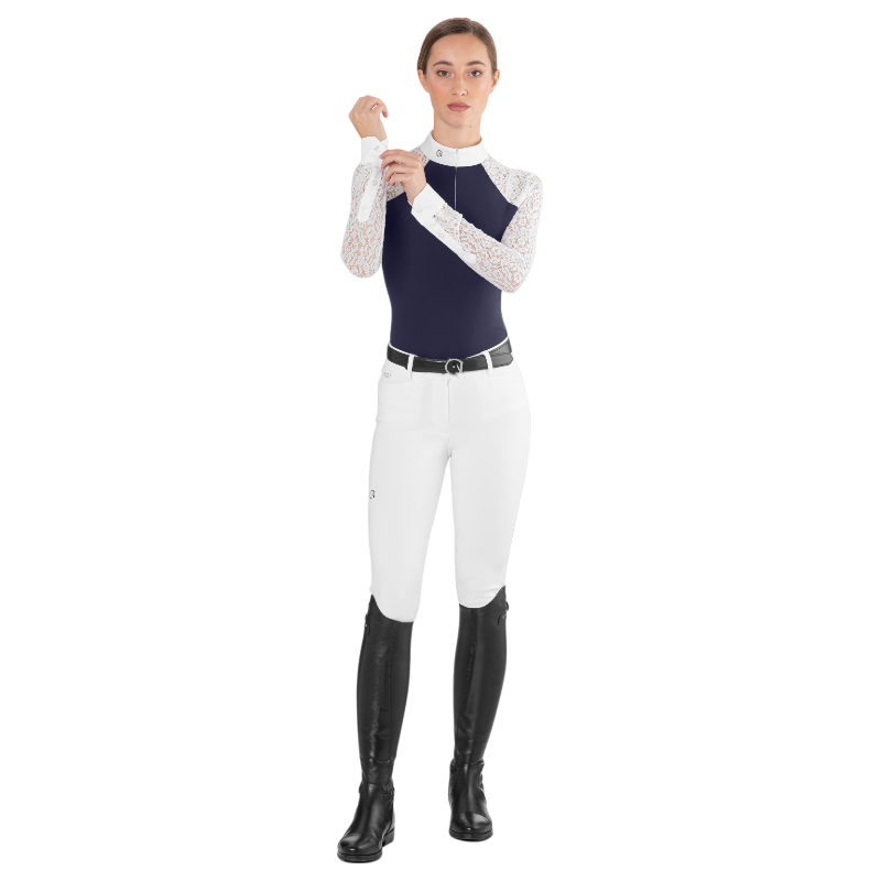 Ego7 - Polo de concours manches longues femme Florentine marine | - Ohlala