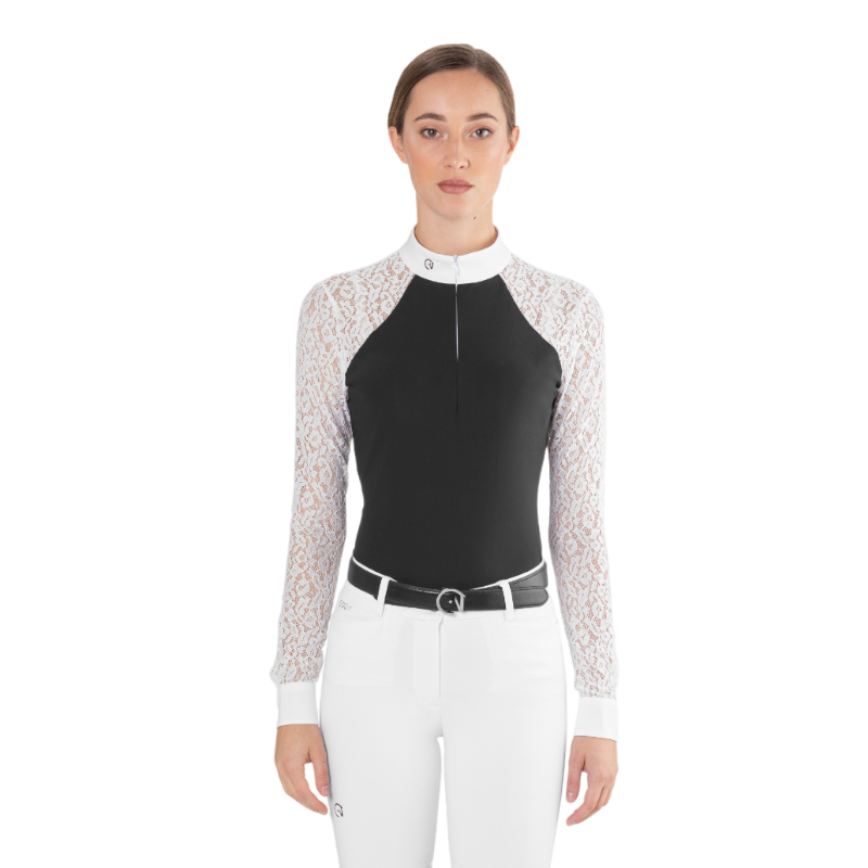 Ego7 - Polo de concours manches longues femme Florentine noir | - Ohlala
