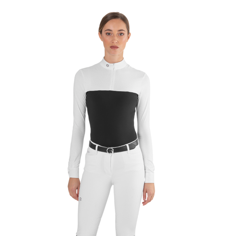 Ego7 - Polo de concours manches longues femme Mesh noir | - Ohlala