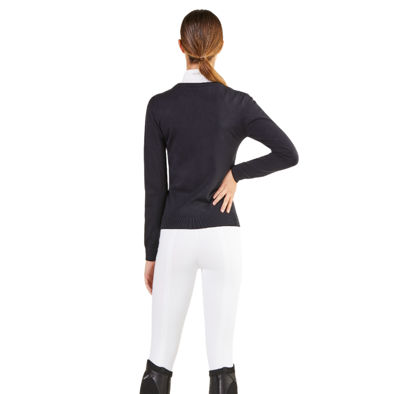 Ego7 - Pull manches longues femme V-Neck marine | - Ohlala