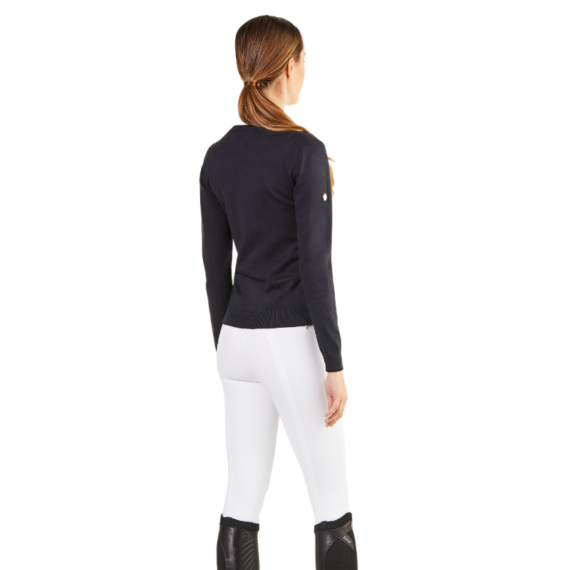 Ego7 - Pull manches longues femme V-Neck marine | - Ohlala