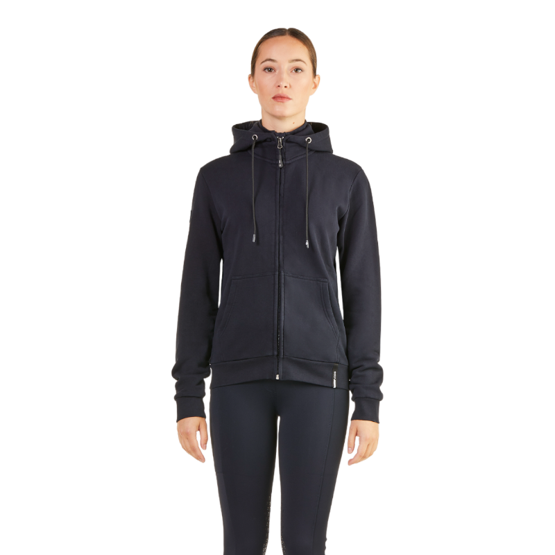 Ego7 - Veste manches longues avec capuche femme Z0W Sweatshirt marine | - Ohlala