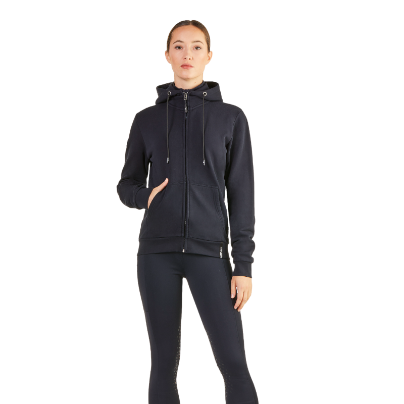 Ego7 - Veste manches longues avec capuche femme Z0W Sweatshirt marine | - Ohlala