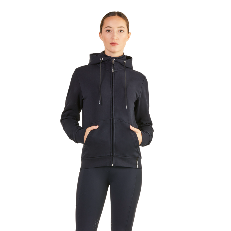 Ego7 - Veste manches longues avec capuche femme Z0W Sweatshirt marine | - Ohlala