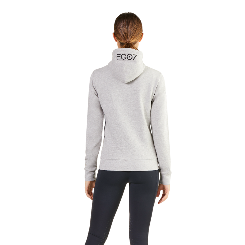 Ego7 - Veste manches longues avec capuche femme Z0W Sweatshirt melange grey | - Ohlala