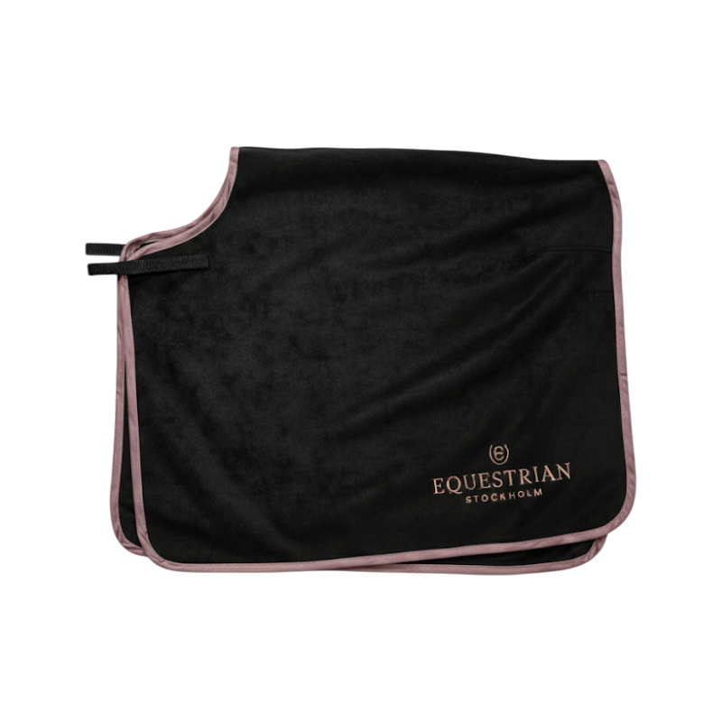 Equestrian Stockholm - Couvre-reins polaire carré Heavy Fleece Black Blush noir