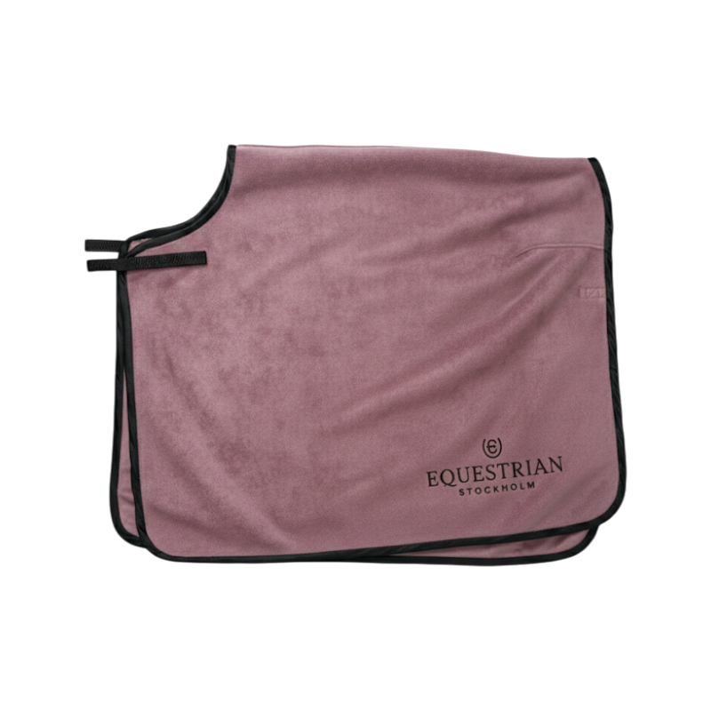 Equestrian Stockholm - Couvre-reins polaire carré Heavy Fleece Black Blush rose