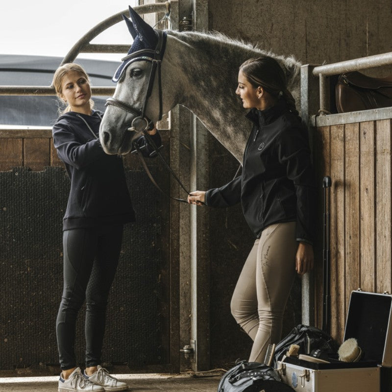 Equithème - Blouson déperlant femme Dakota Je t'aime noir