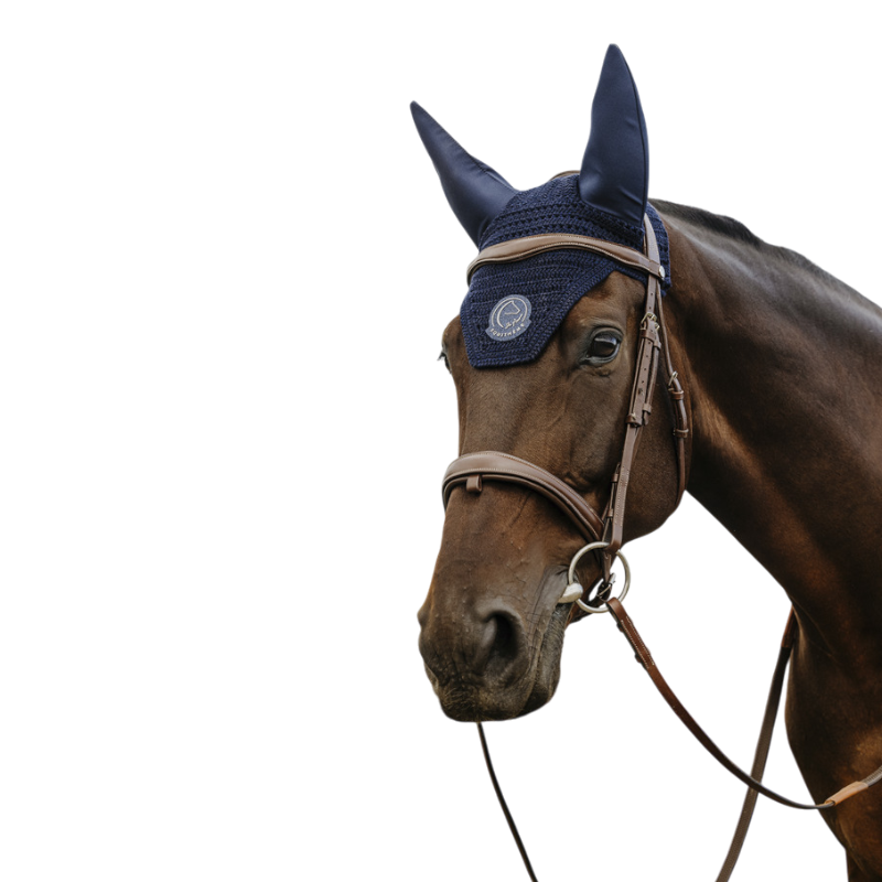 Equithème - Bonnet pour chevaux Compet Je t'aime marine