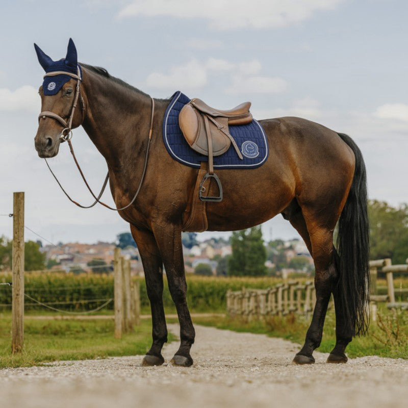 Equithème - Bonnet pour chevaux Compet Je t'aime marine