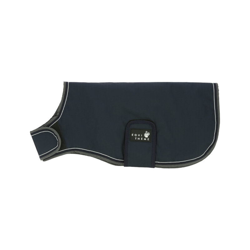 Equithème - Couverture pour chien Tyrex 600D bleu/ gris 200g