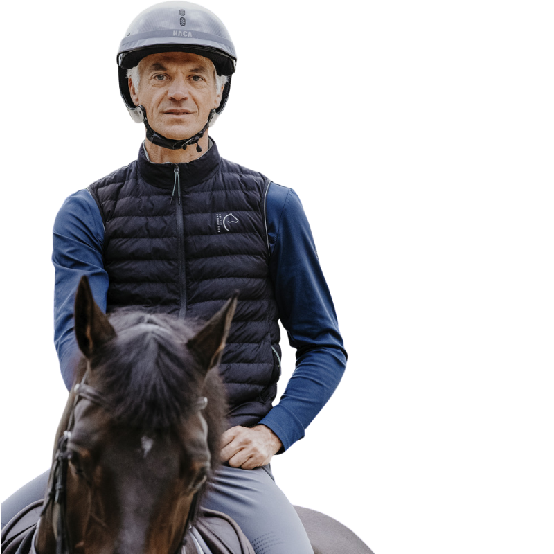 Equithème - Doudoune sans manches chauffante mixte Charlie noir
